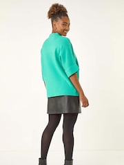 Roman Green Shimmer Shoulder Knit Jumper - Image 3 of 5