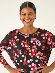 Roman Red Spot Print Band Hem Blouse - Image 4 of 5