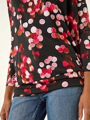 Roman Red Spot Print Band Hem Blouse - Image 5 of 5