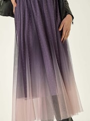 Roman Pink Ombre Dip Dye Mesh Layered Skirt - Image 5 of 5