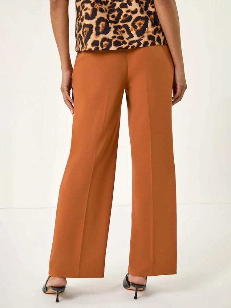 Roman Orange Long Wide Leg Stretch Trousers - Image 2 of 5 Roman Orange Long Wide Leg Stretch Trousers - Image 2 of 5