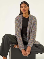 Roman Blue Fluffy Sparkle Cardigan - Image 1 of 5