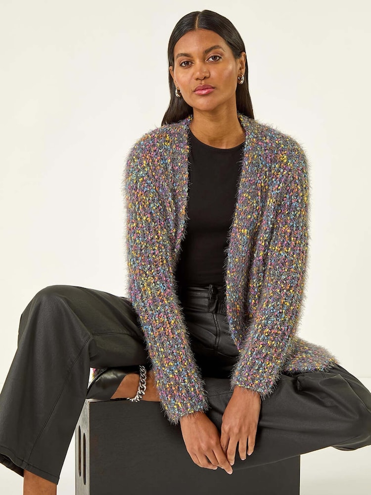 Roman Blue Fluffy Sparkle Cardigan - Image 1 of 5