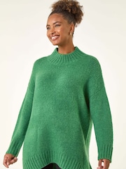 Roman Green Soft Longline Knit Jumper - Image 4 of 5