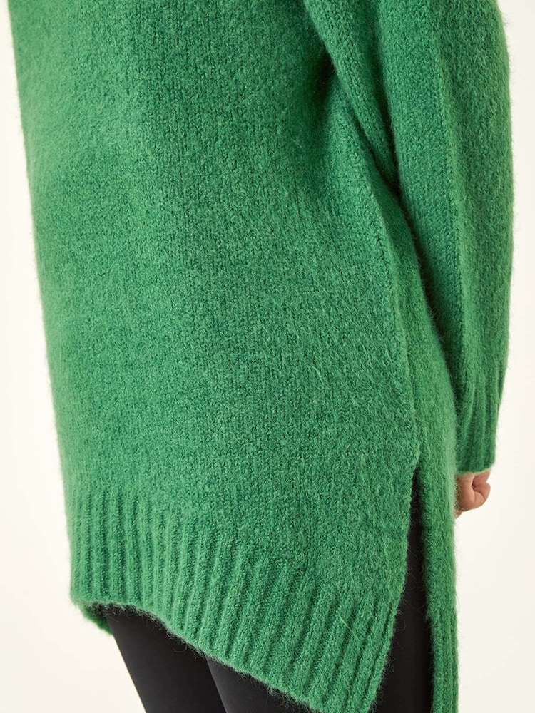 Roman Green Soft Longline Knit Jumper - Image 5 of 5 Roman Green Soft Longline Knit Jumper - Image 5 of 5