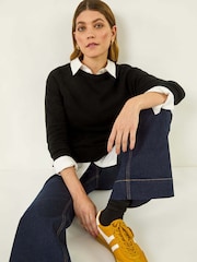 Blau - Roman Pocket Stretch Flare Trousers - Bild 2 von 5