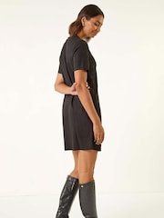 Roman Black Embellished Shift Stretch Dress - Image 3 of 5