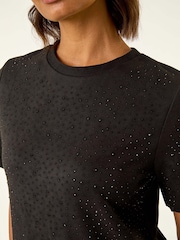 Roman Black Embellished Shift Stretch Dress - Image 5 of 5