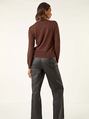 Roman Brown V-Neck Hotfix Jumper - Image 3 of 5