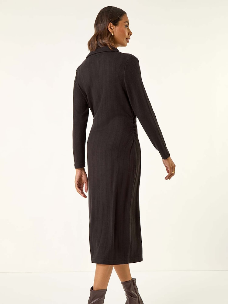 knitted collar midi dress Torn By Ronny Kobo Women's Suri Dress