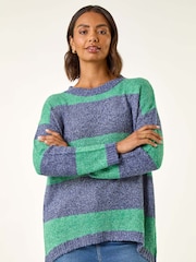 Roman Green Stripe Soft Knit Jumper - Image 2 of 5