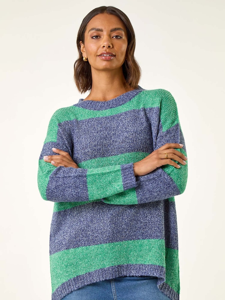 Roman Green Stripe Soft Knit Jumper - Image 2 of 5
