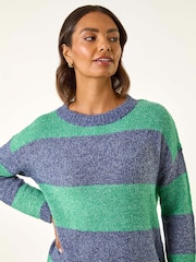 Roman Green Stripe Soft Knit Jumper - Image 4 of 5