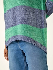 Roman Green Stripe Soft Knit Jumper - Image 5 of 5