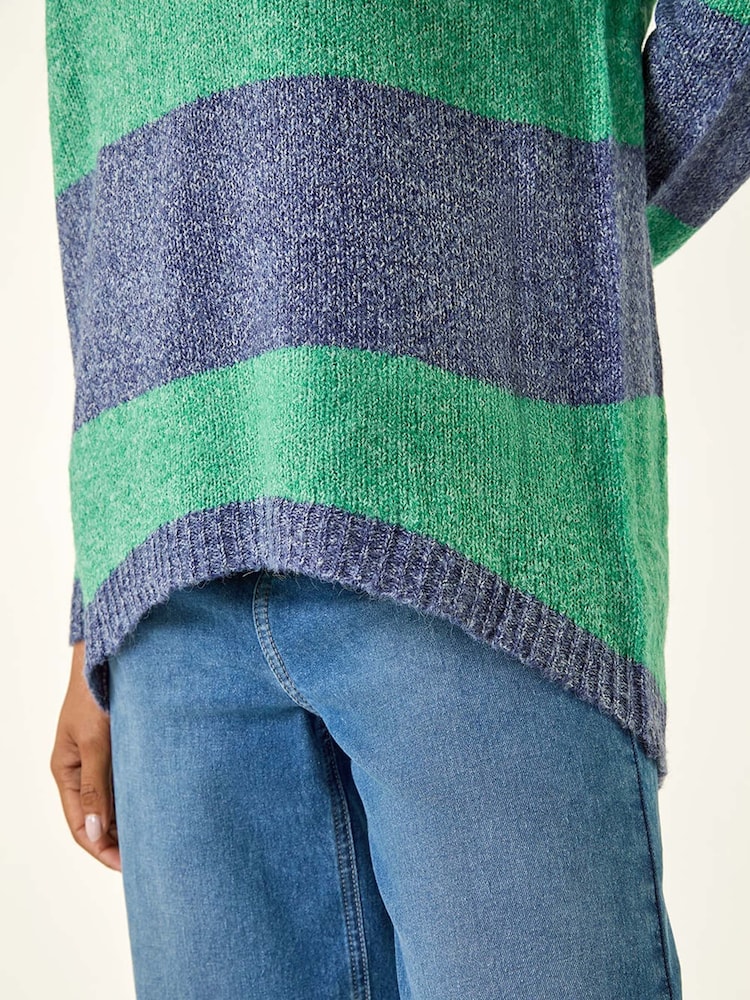 Roman Green Stripe Soft Knit Jumper - Image 5 of 5