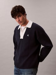 Calvin Klein Cotton Relaxed Johnny Collar Sweater - Bild 1 von 7