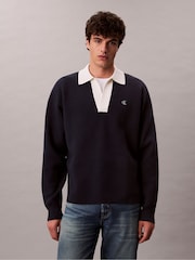 Calvin Klein Cotton Relaxed Johnny Collar Sweater - Bild 6 von 7