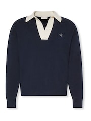 Calvin Klein Cotton Relaxed Johnny Collar Sweater - Bild 7 von 7