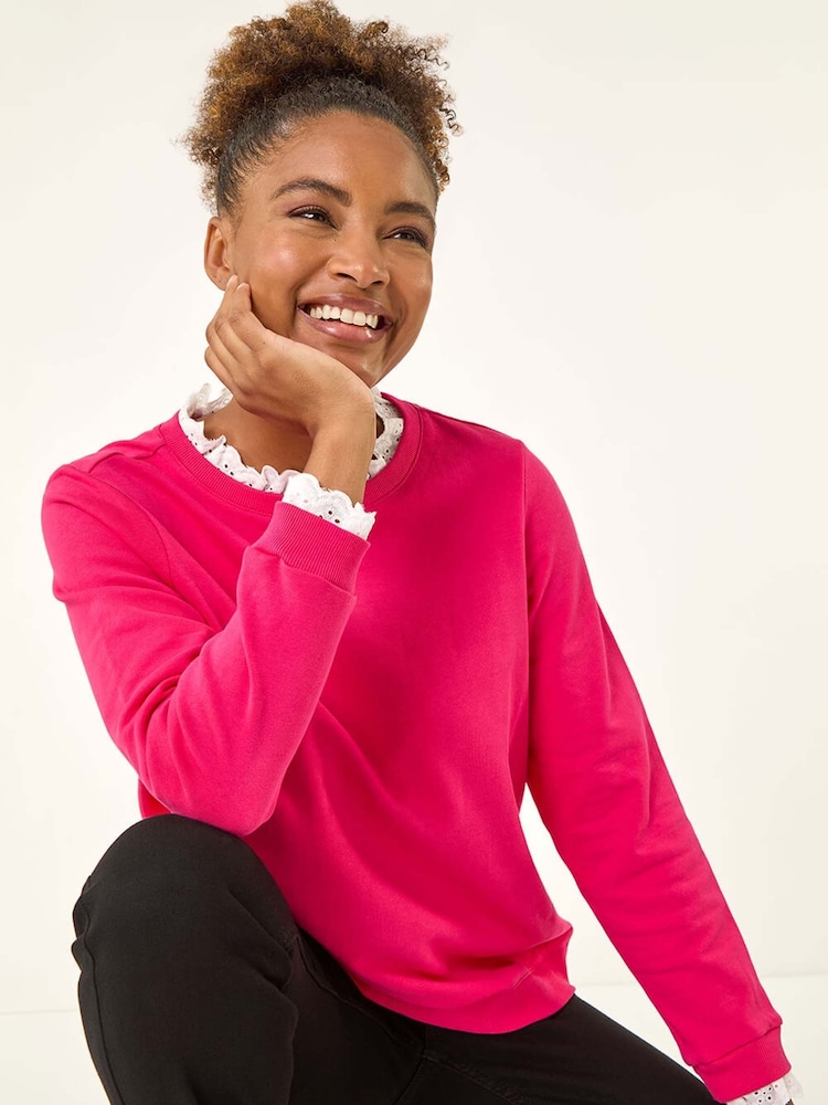 Roman Frill Collar Stretch Jersey Blouse - Imagem 1 de 5