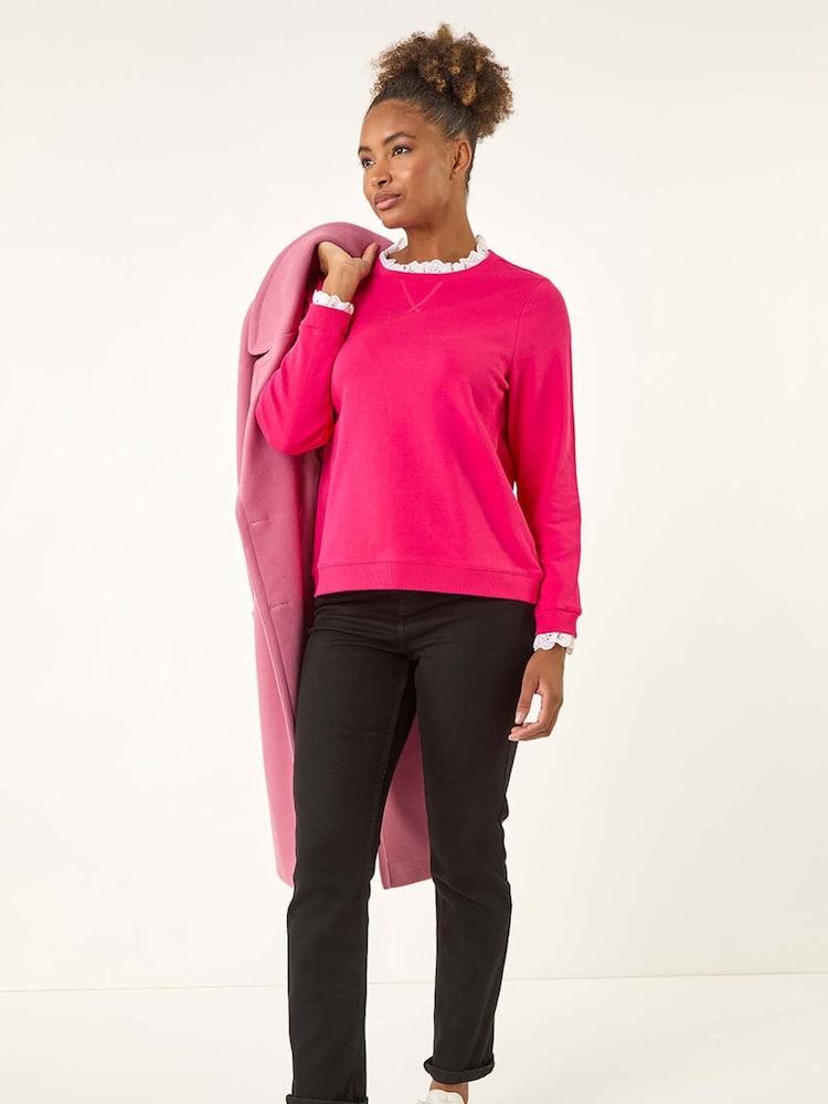 Roman Frill Collar Stretch Jersey Blouse - Imagem 2 de 5