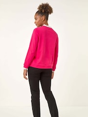 Roman Frill Collar Stretch Jersey Blouse - Imagem 3 de 5