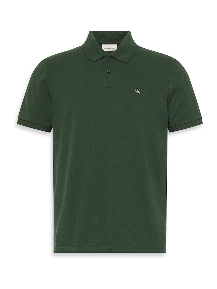 Calvin Klein Green Cotton Pique Classic Polo Shirt - Image 6 of 6