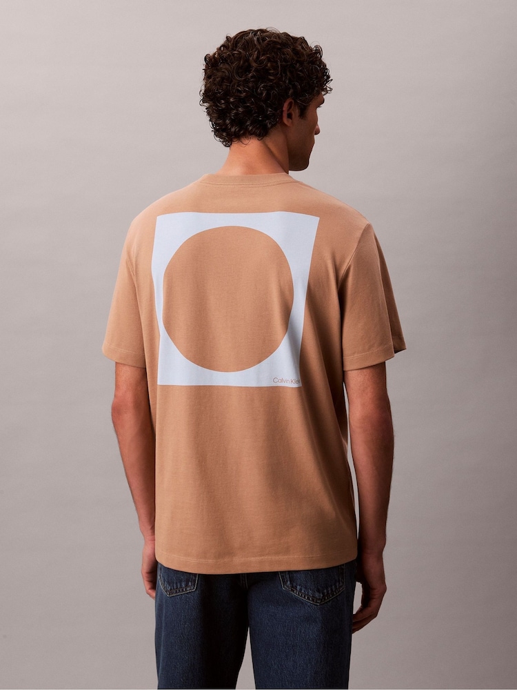 Calvin Klein Brown Circle Graphic Relaxed T-Shirt - Image 2 of 6