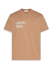 Calvin Klein Brown Circle Graphic Relaxed T-Shirt - Image 6 of 6