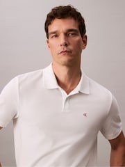Calvin Klein White Cotton Pique Classic Polo Shirt - Image 5 of 7