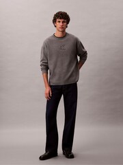 Calvin Klein Brown Embossed Monogram Logo Relaxed Sweater - Image 4 of 6