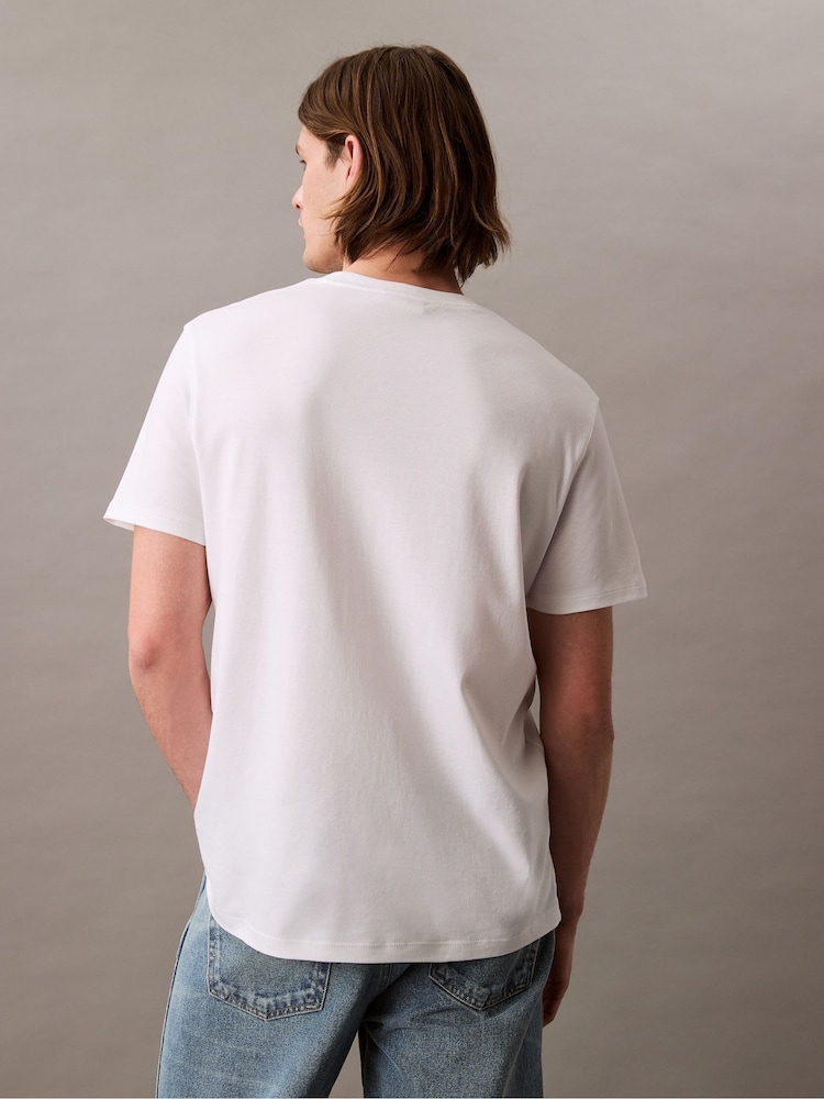 Calvin Klein White Cotton T-Shirt - Image 2 of 7 Calvin Klein White Cotton T-Shirt - Image 2 of 7