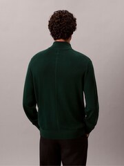 Calvin Klein Green Quarter Zip Merino Jumper - Image 2 of 6