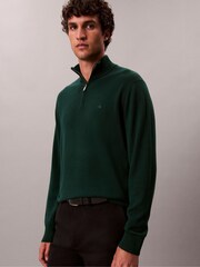Calvin Klein Green Quarter Zip Merino Jumper - Image 4 of 6