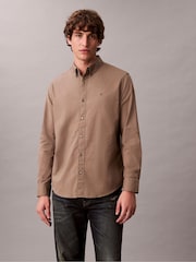 Calvin Klein Brown Solid Classic Oxford Button-Down Shirt - Image 1 of 6