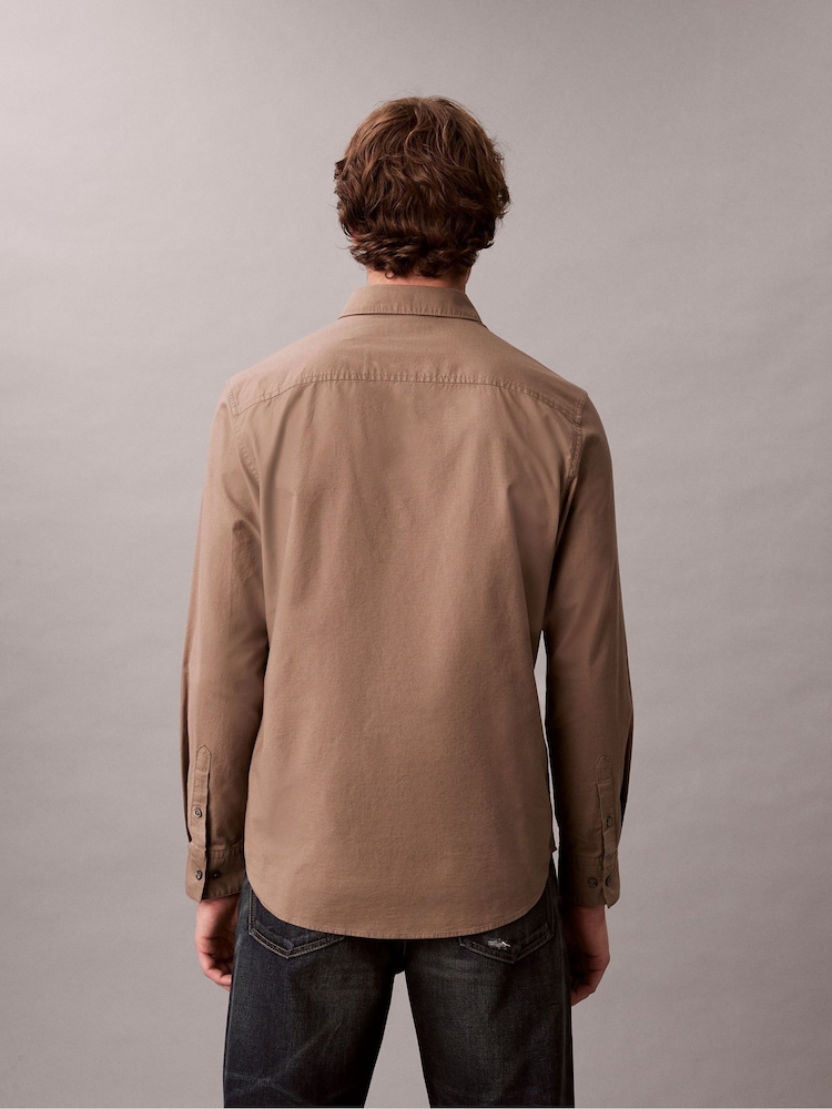 Calvin Klein Brown Solid Classic Oxford Button-Down Shirt - Image 2 of 6