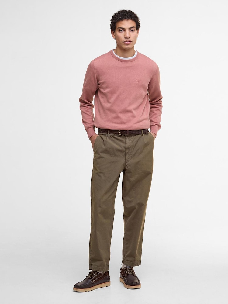 Barbour® Pink Pima Crew Earth Jumper - Image 2 of 6 Barbour® Pink Pima Crew Earth Jumper - Image 2 of 6
