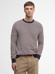 Barbour® Pink & Blue Navy Wells Crew Jumper - Image 1 of 6