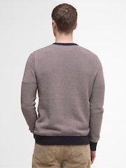 Barbour® Pink & Blue Navy Wells Crew Jumper - Image 2 of 6