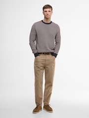 Barbour® Pink & Blue Navy Wells Crew Jumper - Image 3 of 6