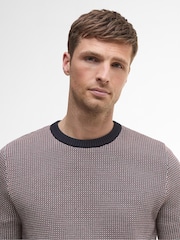 Barbour® Pink & Blue Navy Wells Crew Jumper - Image 4 of 6