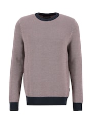 Barbour® Pink & Blue Navy Wells Crew Jumper - Image 6 of 6