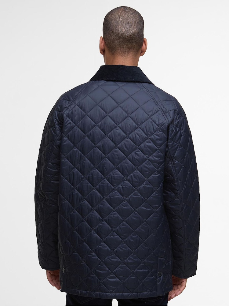 Barbour® Blue Essential Bedale Quilted Coat - Image 2 of 8 Barbour® Blue Essential Bedale Quilted Coat - Image 2 of 8
