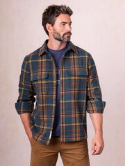 Lakeland Clothing Green Lorton Wool Blend Check Overshirt - Image 1 of 7