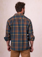 Lakeland Clothing Green Lorton Wool Blend Check Overshirt - Image 2 of 7