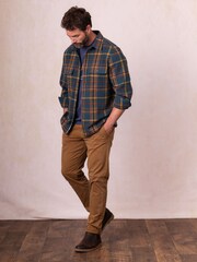 Lakeland Clothing Green Lorton Wool Blend Check Overshirt - Image 3 of 7