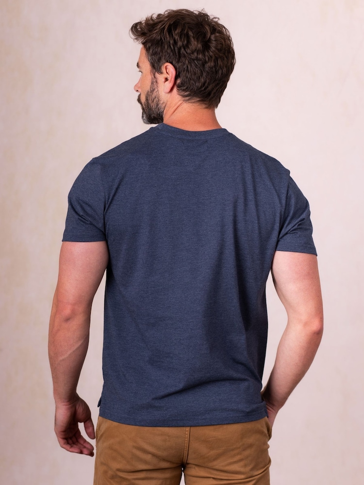Lakeland Clothing Blue Mountain Print Cotton Blend T-Shirt - Image 2 of 3