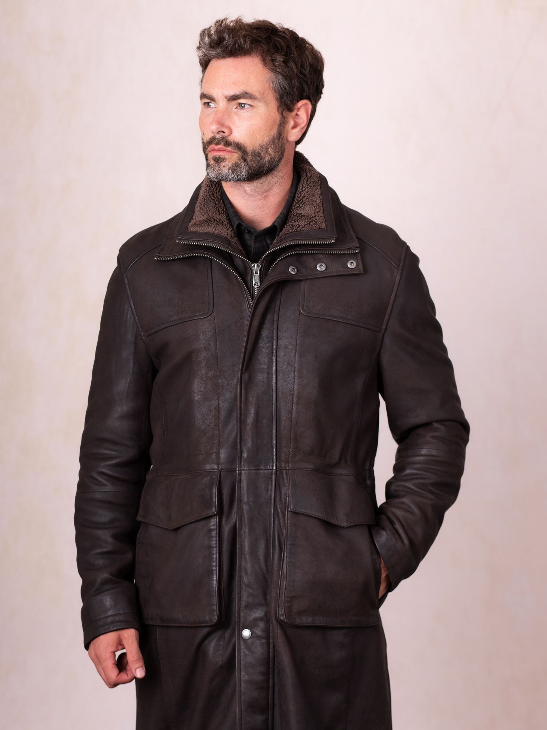 Buy Lakeland Leather Brown Kielder Longline Coat from the Next UK