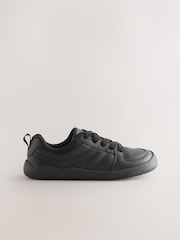 Black Barefoot Leather Lace-Up School Shoes - Image 2 of 7