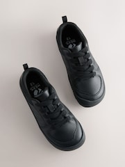 Black Barefoot Leather Lace-Up School Shoes - Image 5 of 7