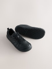 Black Barefoot Leather Lace-Up School Shoes - Image 7 of 7